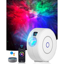Star Projector, LED Galaxy Projector Light with APP Control, 16 Colors RGB Dimming Nebula Night Light with Timing Function/Voice Control, for Kid