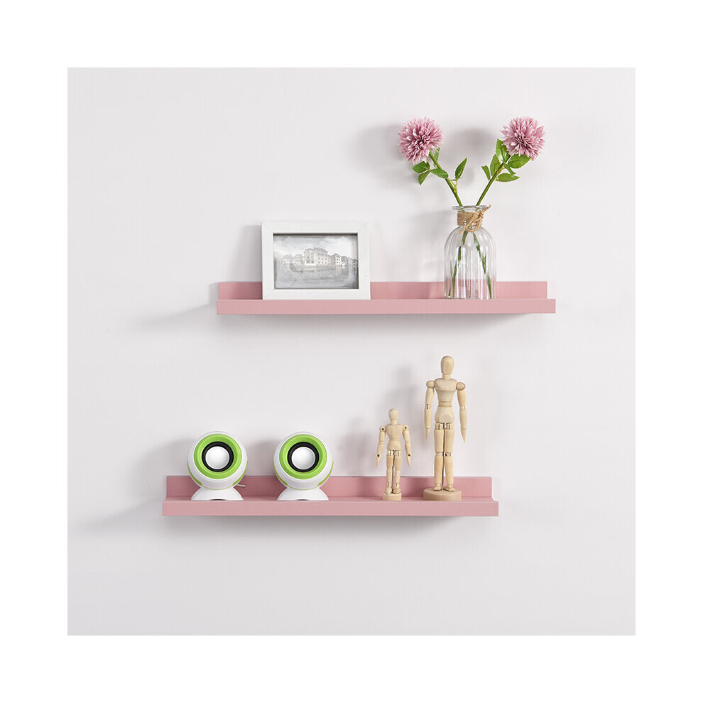 Spot On Dealz Set Of 2 Shelf 48Cm Wide Photo Wall Mounted Shelves Blush G-0477
