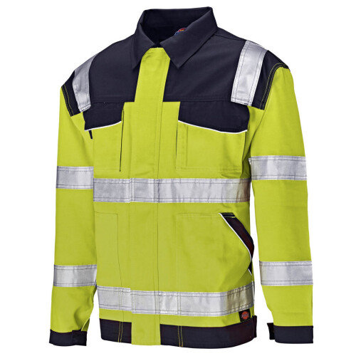 Dickies (Yellow/Navy, M) Dickies High-Vis Industry Two Tone Work Jacket Coat
