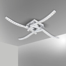 NLEADER Bojim Modern Curved Design Crystal LED Ceiling Light, Deckenbeleuchtung, 4 eingebaute LED Boards, 4000k Natural Weiß IP20