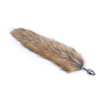 (Brown) Sexy Fox Butt Plug Tail Anal Toys For Women Adult Sex Product Men Butt Plug Stainles Steel Anal Plug Sex Toys For Couple Cosplay