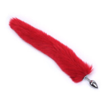 (Red) Sexy Fox Butt Plug Tail Anal Toys For Women Adult Sex Product Men Butt Plug Stainles Steel Anal Plug Sex Toys For Couple Cosplay
