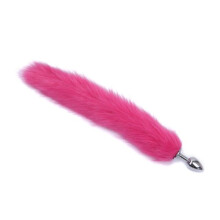 (Rose Red) Sexy Fox Butt Plug Tail Anal Toys For Women Adult Sex Product Men Butt Plug Stainles Steel Anal Plug Sex Toys For Couple Cosplay