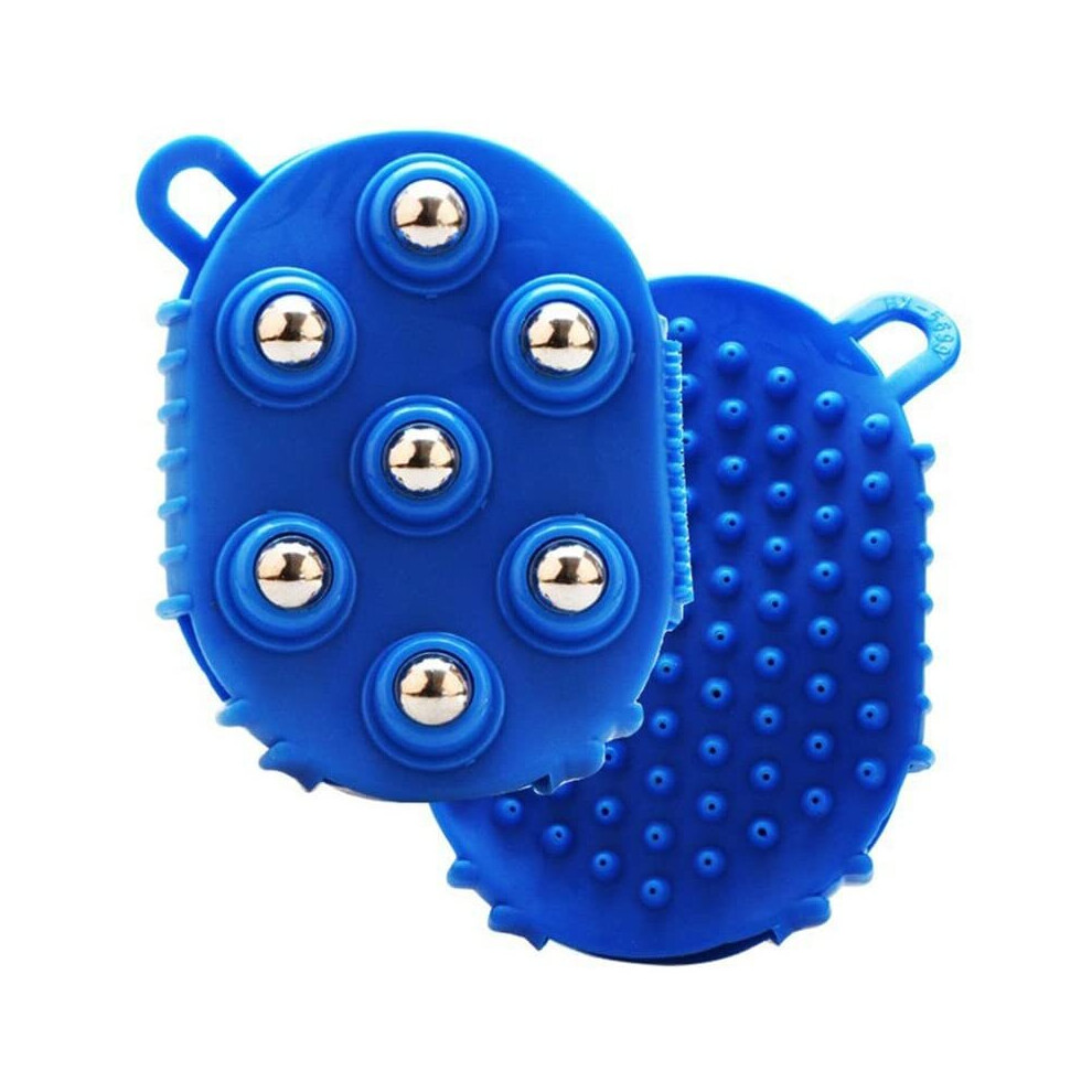 Nleader Heallily Palm Shaped Massage Glove Massage Bath Brush With 7 Metal Roller Ball Handheld Body Massager For Relieving Pain