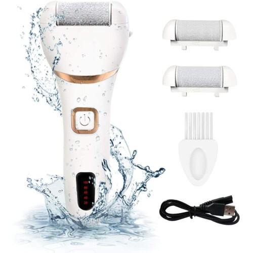 DIOZO Electric Foot File - Rechargeable Waterproof Hard Skin Remover with 3 Rollers & 2 Speeds, 1200mAh Battery, LCD Display