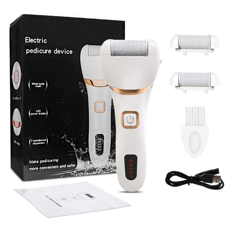 Electric Foot File, DIOZO Rechargeable Waterproof Hard Skin Remover with 3 Rollers and 2 speeds
