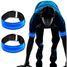 (Upgrade 12 Hours Working Life) lanpard Rechargeable LED Armband | High Visibility Led Running Lights for Runners | Reflective Running Gear Light Up Arm