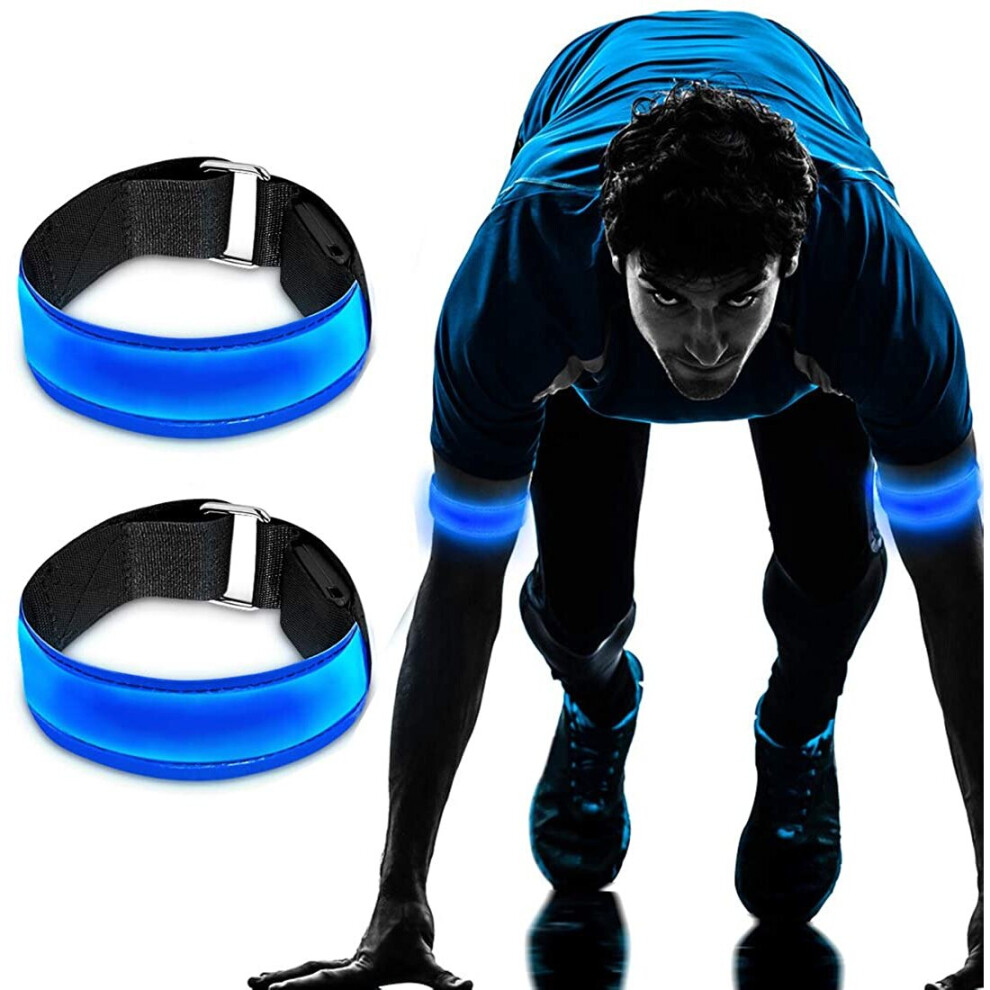 (Upgrade 12 Hours Working Life) lanpard Rechargeable LED Armband | High Visibility Led Running Lights for Runners | Reflective Running Gear Light Up Arm