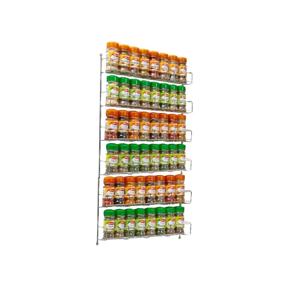 6 Tier Spice Rack For Kitchen Door Cupboard or Wall
