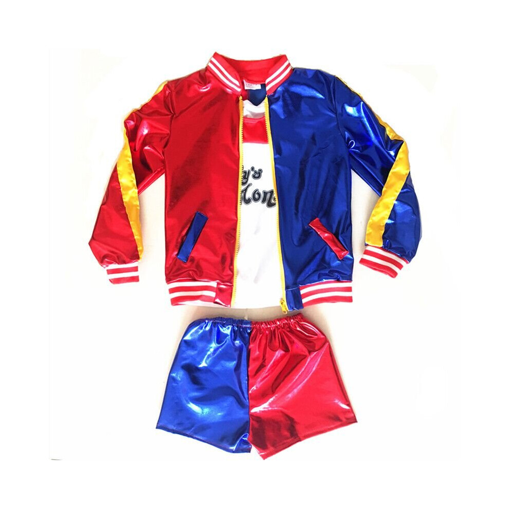 (XL) Halloween Girl Costume Suicide Squad Harley Quinn Kids Cosplay Fancy Dress