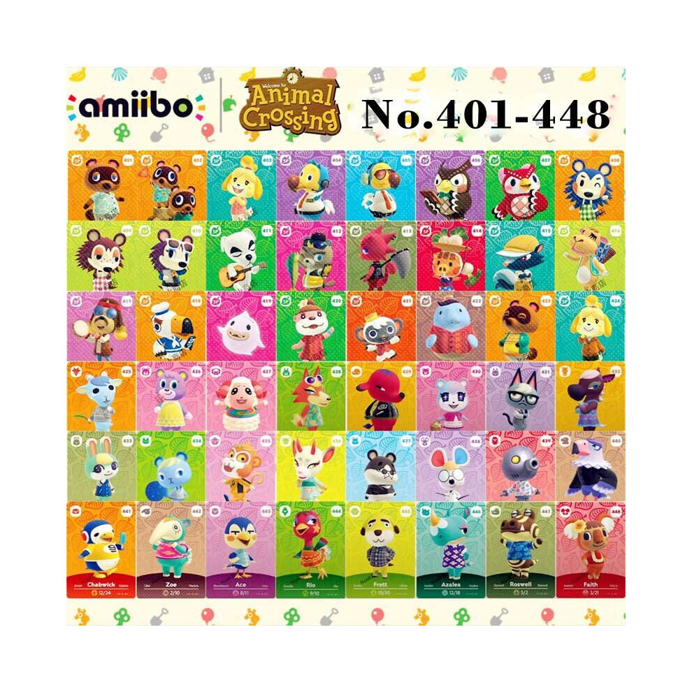 (No.401-448) Animal Crossing Amiibo Mini NFC TAG Cards NO.401-448 Series