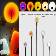 (380mm, Sunset Red) Sunset Lamp USB Rainbow Projector Atmosphere Night Light Home Decoration Photography Lighting Coffee Shop Wall Decor Lights