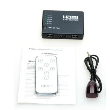 5 Port 1080P Switcher Remote Splitter HDMI Switch 4 HDTV PS3 DVD Xbox