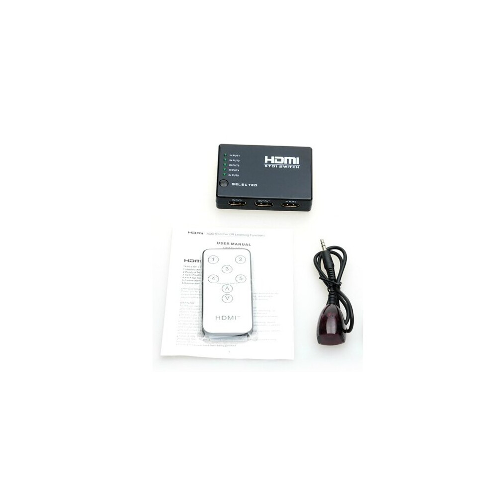 5 Port 1080P Switcher Remote Splitter Hdmi Switch 4 Hdtv Ps3 Dvd Xbox 5298956767718