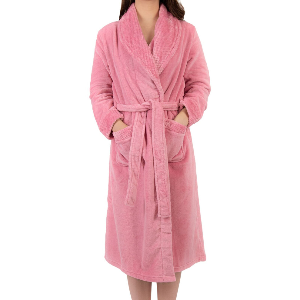 (Pink, Medium) Slenderella HC4302 Women's Dressing Gown