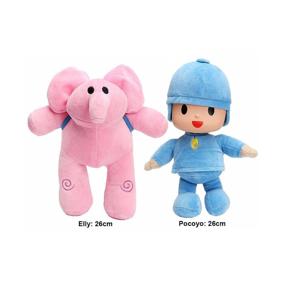 (Elly+Pocoyo ) Pocoyo Elly Pato Loula Sleepy Bird Soft Plush Stuffed Figure Toy Doll Gift Kids