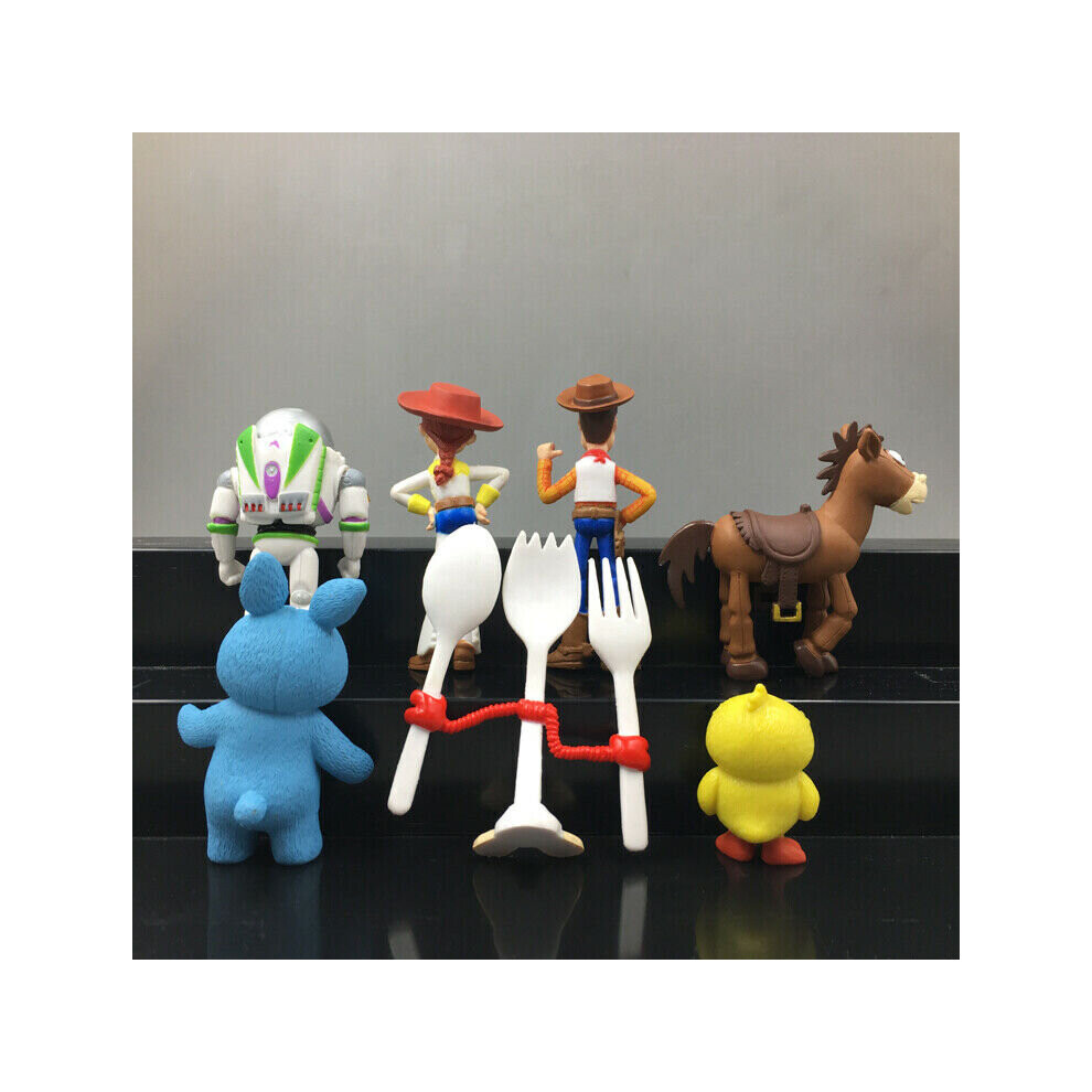 7PCS TOY STORY 4 WOODY JESSIE BUZZ BUNNY FORKY ACTION FIGURE KIDS TOY