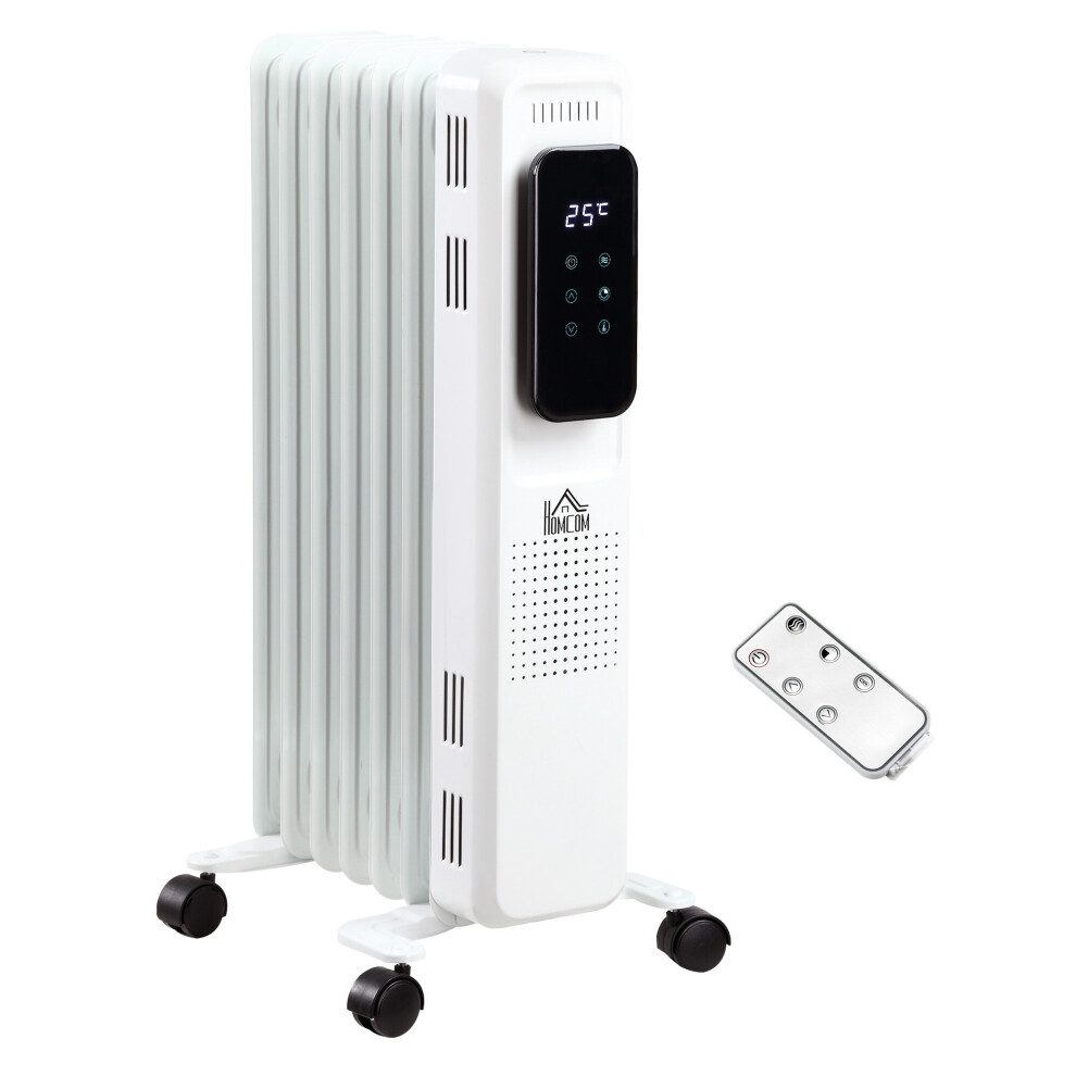 Oil Filled Radiator 7 Fin Portable Heater With Timer Remote Control