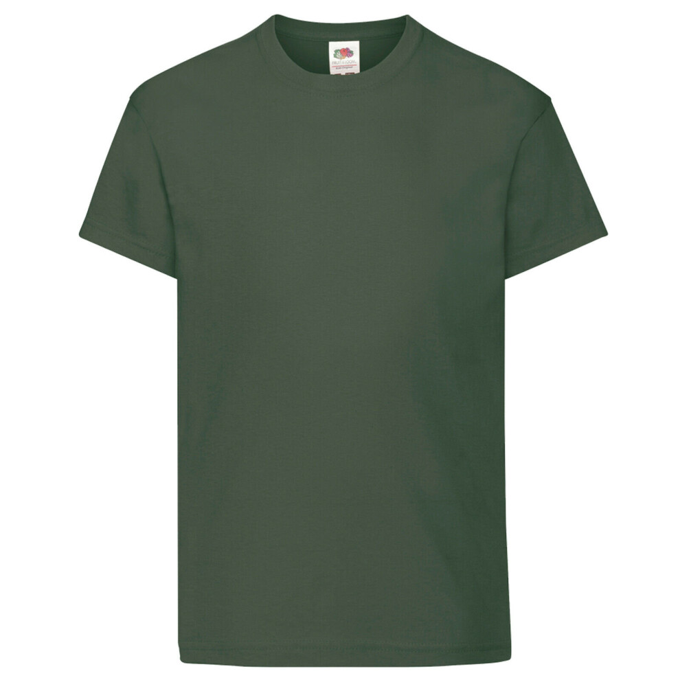 Fruit Of The Loom (12-13 Years, Bottle Green) Childrens/Kids Original Short Sleeve T-Shirt