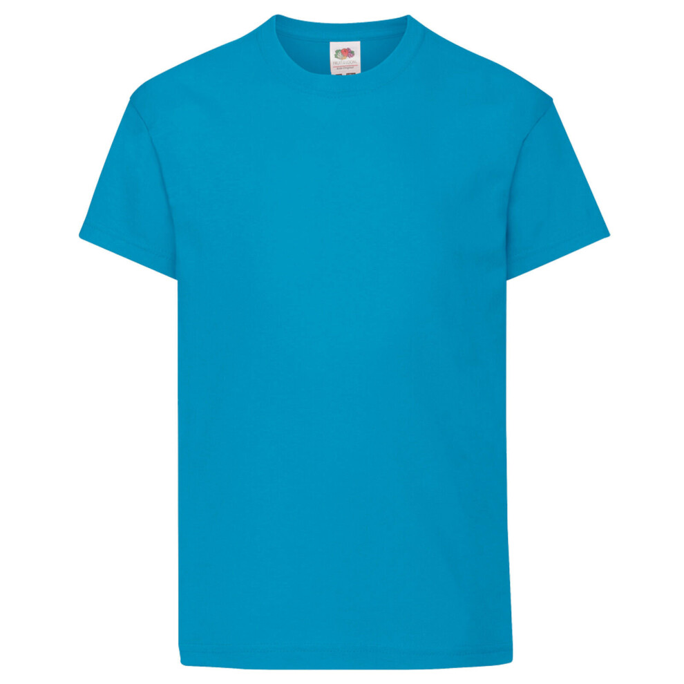 Fruit Of The Loom (7-8 Years, Azure Blue) Childrens/Kids Original Short Sleeve T-Shirt
