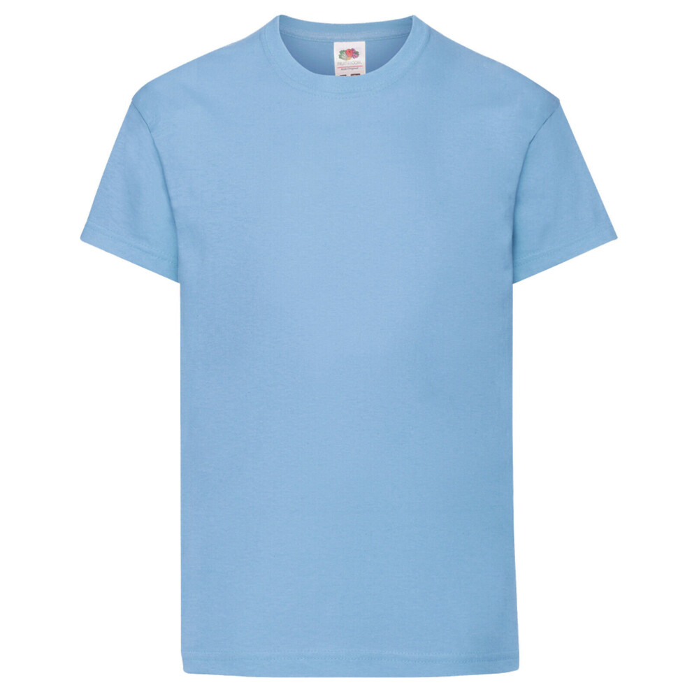Fruit Of The Loom (5-6 Years, Sky Blue) Childrens/Kids Original Short Sleeve T-Shirt