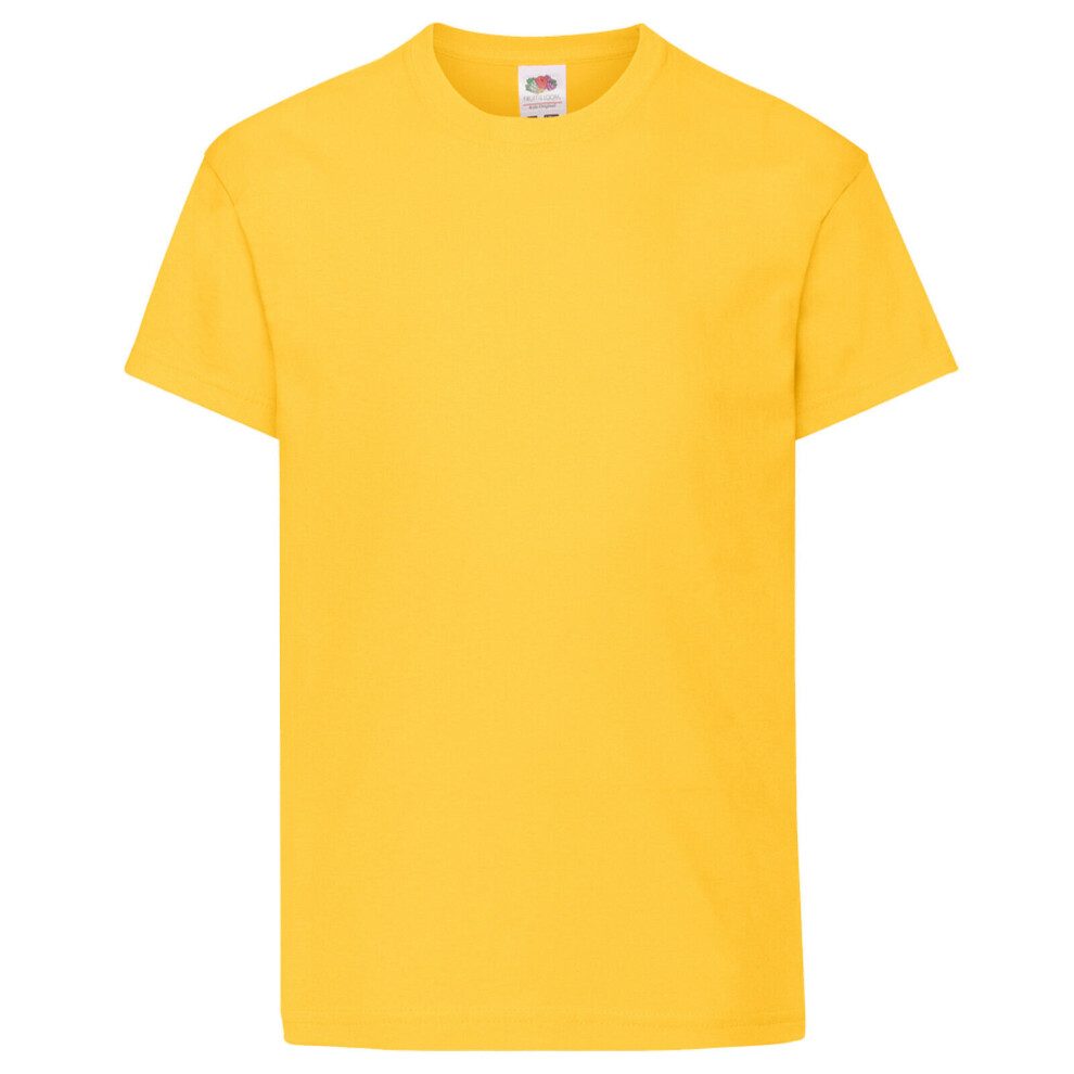 Fruit Of The Loom (12-13 Years, Sunflower) Childrens/Kids Original Short Sleeve T-Shirt