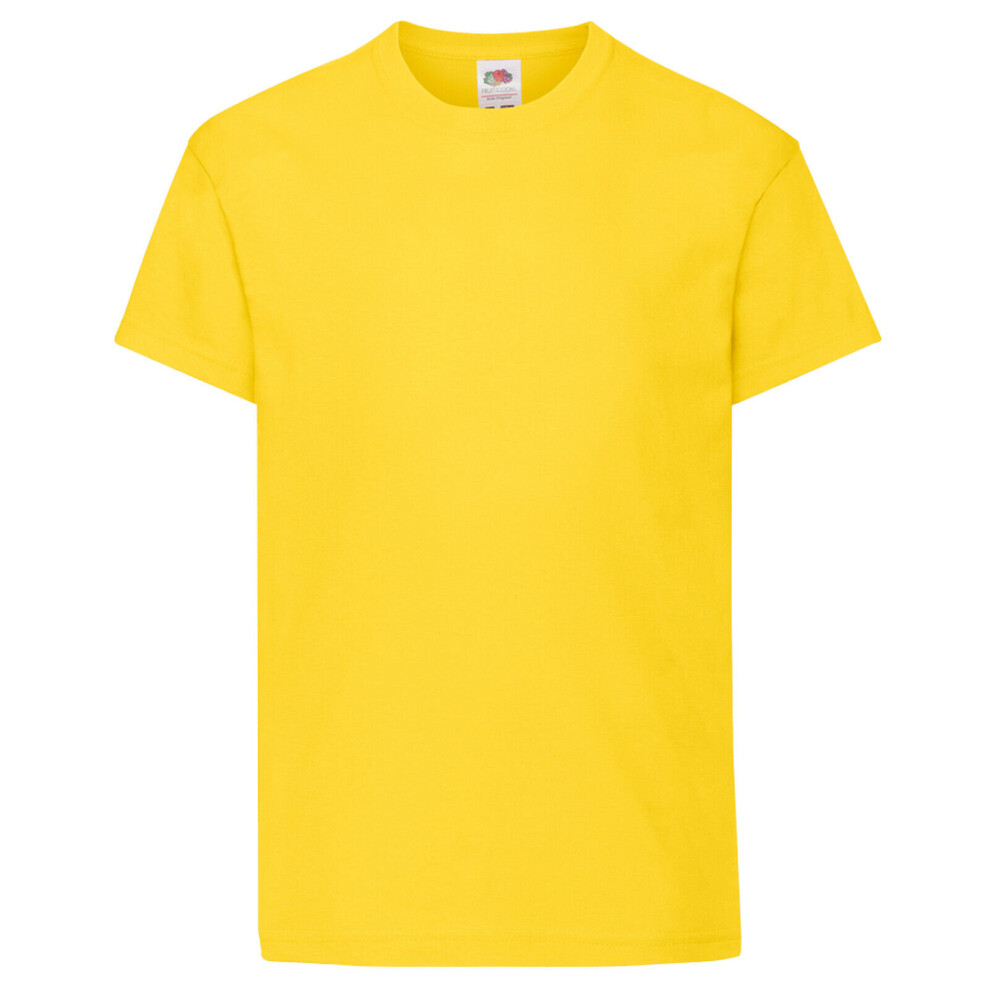 Fruit Of The Loom (5-6 Years, Yellow) Childrens/Kids Original Short Sleeve T-Shirt