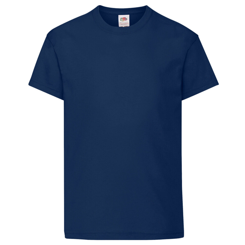 Fruit Of The Loom (9-11 Years, Deep Navy) Childrens/Kids Original Short Sleeve T-Shirt