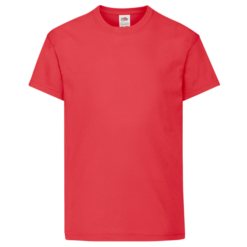 Fruit Of The Loom (9-11 Years, Red) Childrens/Kids Original Short Sleeve T-Shirt