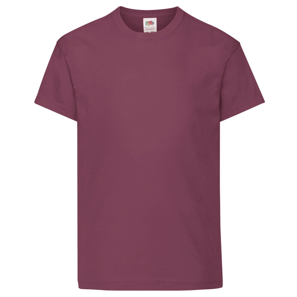 Fruit Of The Loom (3-4 Years, Burgundy) Childrens/Kids Original Short Sleeve T-Shirt