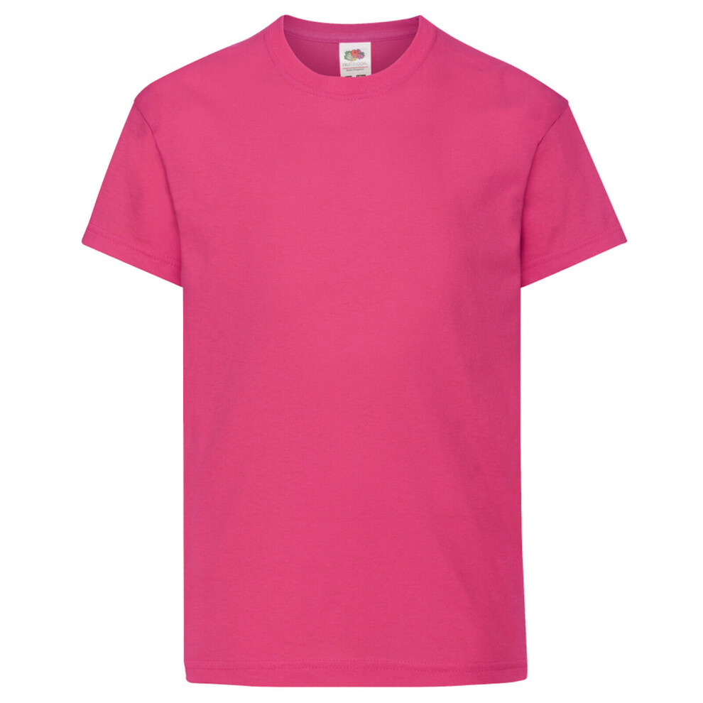 Fruit Of The Loom (7-8 Years, Fuchsia) Childrens/Kids Original Short Sleeve T-Shirt