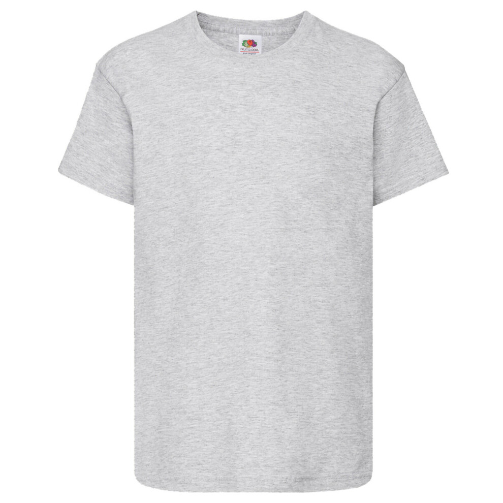 Fruit Of The Loom (7-8 Years, Heather Grey) Childrens/Kids Original Short Sleeve T-Shirt