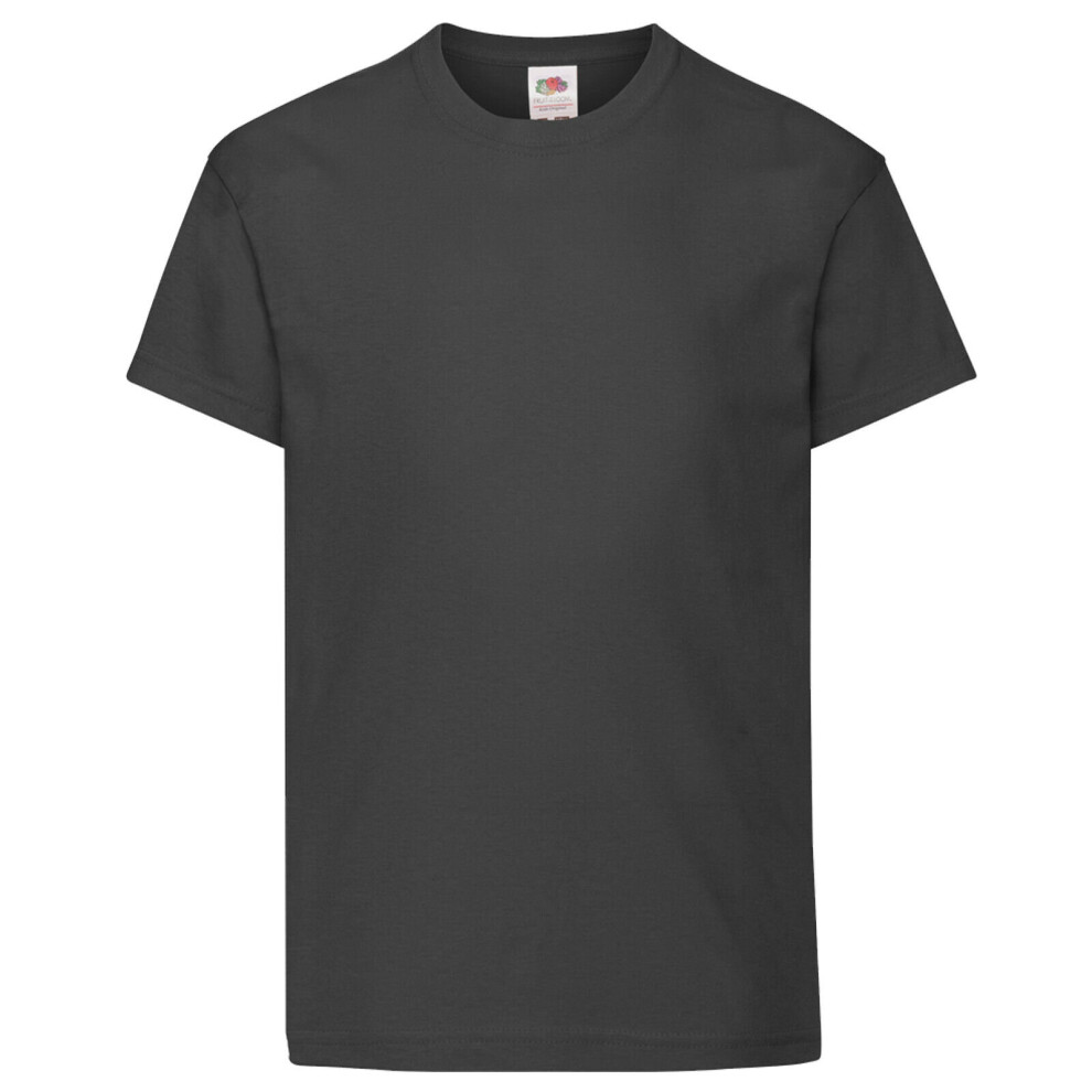 Fruit Of The Loom (12-13 Years, Black) Childrens/Kids Original Short Sleeve T-Shirt