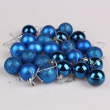 (Blue) 24xChristmas Xmas Tree Balls Ornament Baubles Dec.