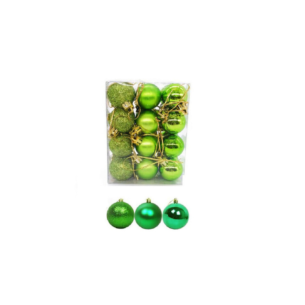 (Green) 24Xchristmas Xmas Tree Balls Ornament Baubles Dec. Green