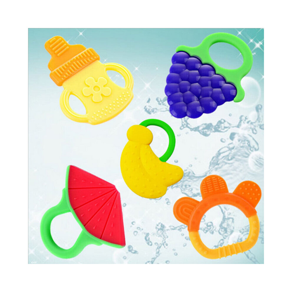 Bendable Fruit Teether Ring Baby Training Toothbrush Infant