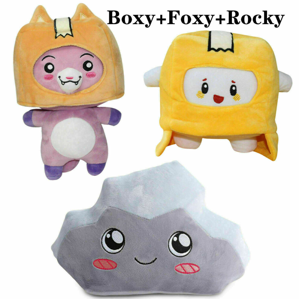 (BOXY + FOXY + ROCKY) Lankybox BOXY FOXY ROCKY Plush Toy Stuffed Doll Kids Toys