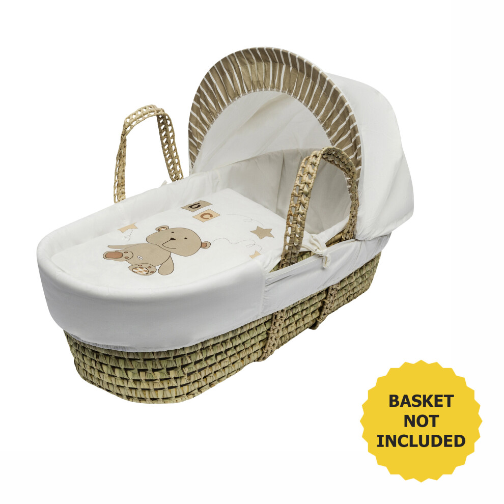 ABC Teddy Moses Basket Bedding Set Dressings for Palm & Wicker