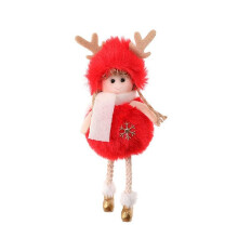 (Red Snowflake) Christmas Angel Doll Toy Hanging Pendant Festival Ornament Xmas Tree Decoration