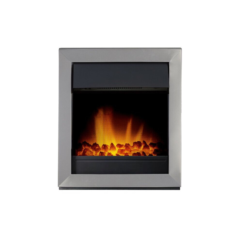 Adam Vancouver Electric Fire in Brushed Steel