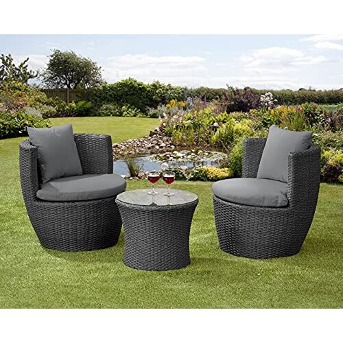 Garden Store Direct (Black) GSD Rattan Wicker Bottle Shape Bistro Patio Set