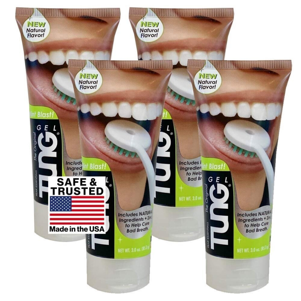 (4 PACK) Peak Essentials Natural TUNG Gel Tongue Cleaner