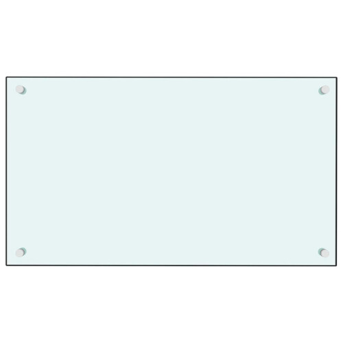 vidaXL Kitchen Backsplash Kitchen Wall Panel White 70 x 40 cm Tempered Glass 1