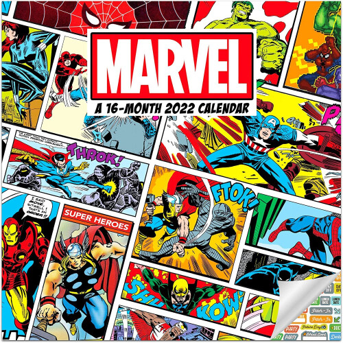 Marvel Avengers Comics Calendar 2022 -Over 100 Calendar Stickers