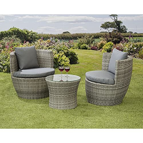 Garden Store Direct (Grey) GSD Rattan Wicker Bottle Shape Bistro Patio Set