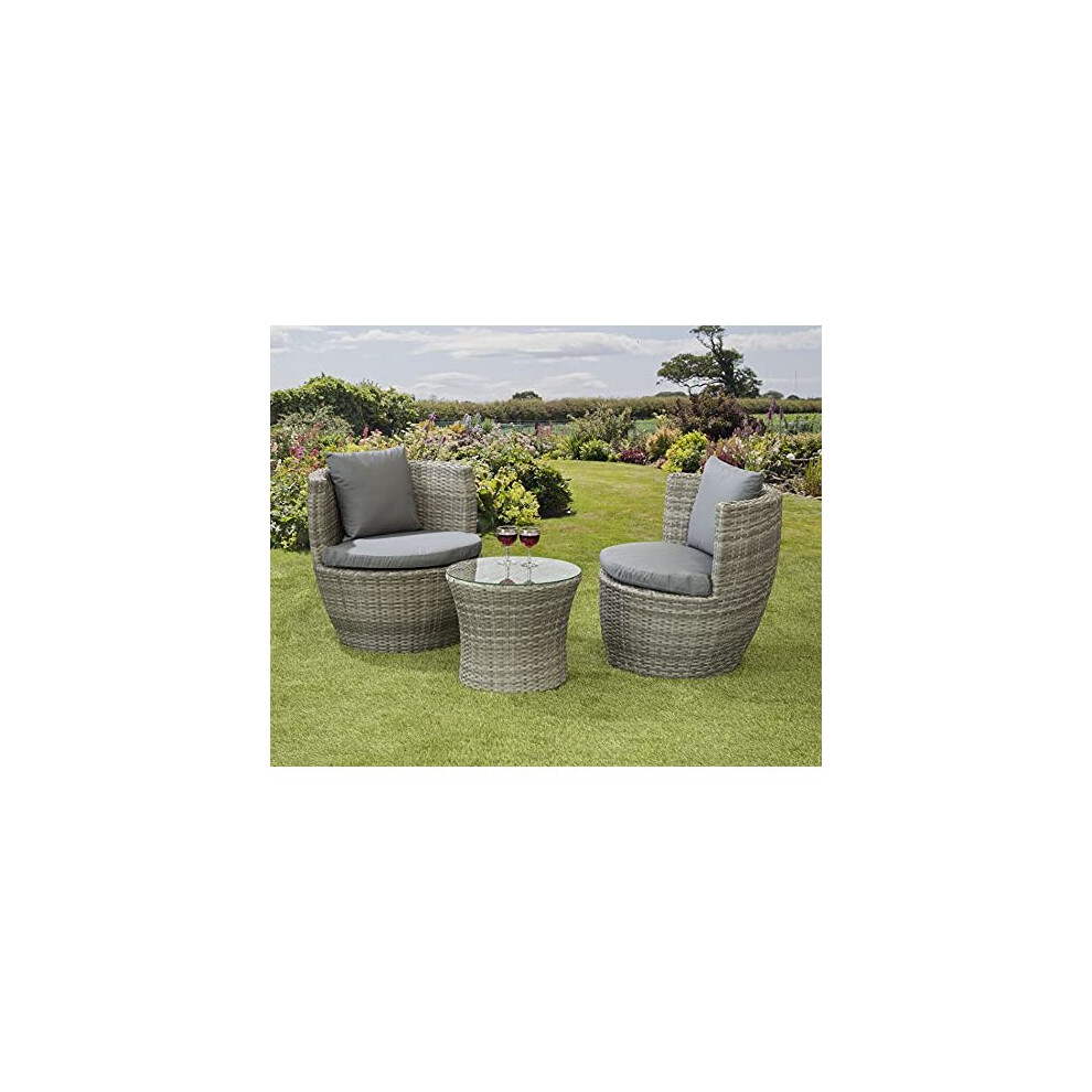 Garden Store Direct (Grey) Gsd Rattan Wicker Bottle Shape Bistro Patio Set Grey