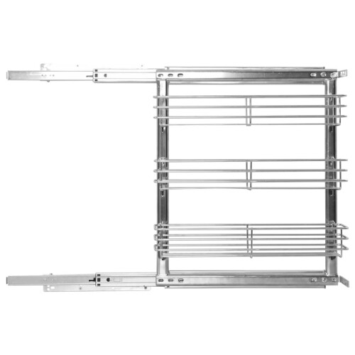 VidaXL vidaXL 3-Tier Pull-out Kitchen Wire Basket Silver Storage Basket with shelves 2