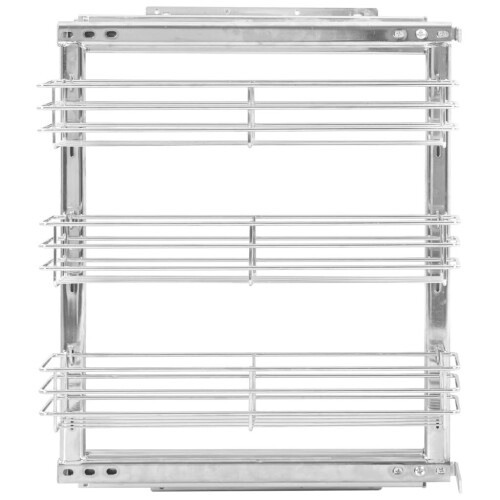 VidaXL vidaXL 3-Tier Pull-out Kitchen Wire Basket Silver Storage Basket with shelves 1