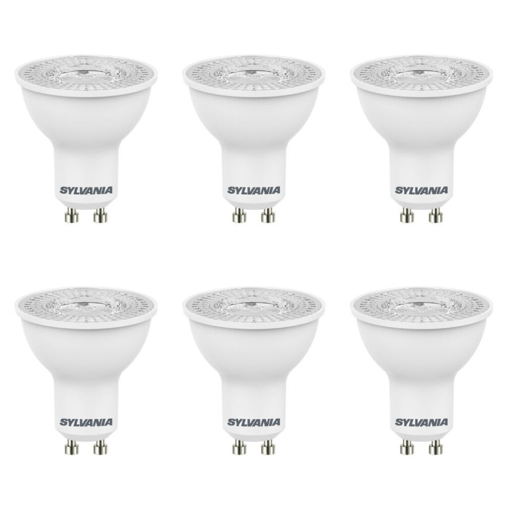 6 x Sylvania 0027445 RefLED Wide Beam LED GU10 Lamps 3000K - 4.2 Watt