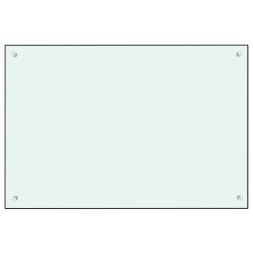 VidaXL vidaXL Kitchen Backsplash Kitchen Wall Panel White 90 x 60 cm Tempered Glass 1
